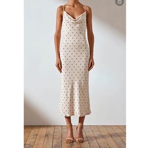 NWT SHONA JOY ODELL BIAS COWL MIDI DRESS